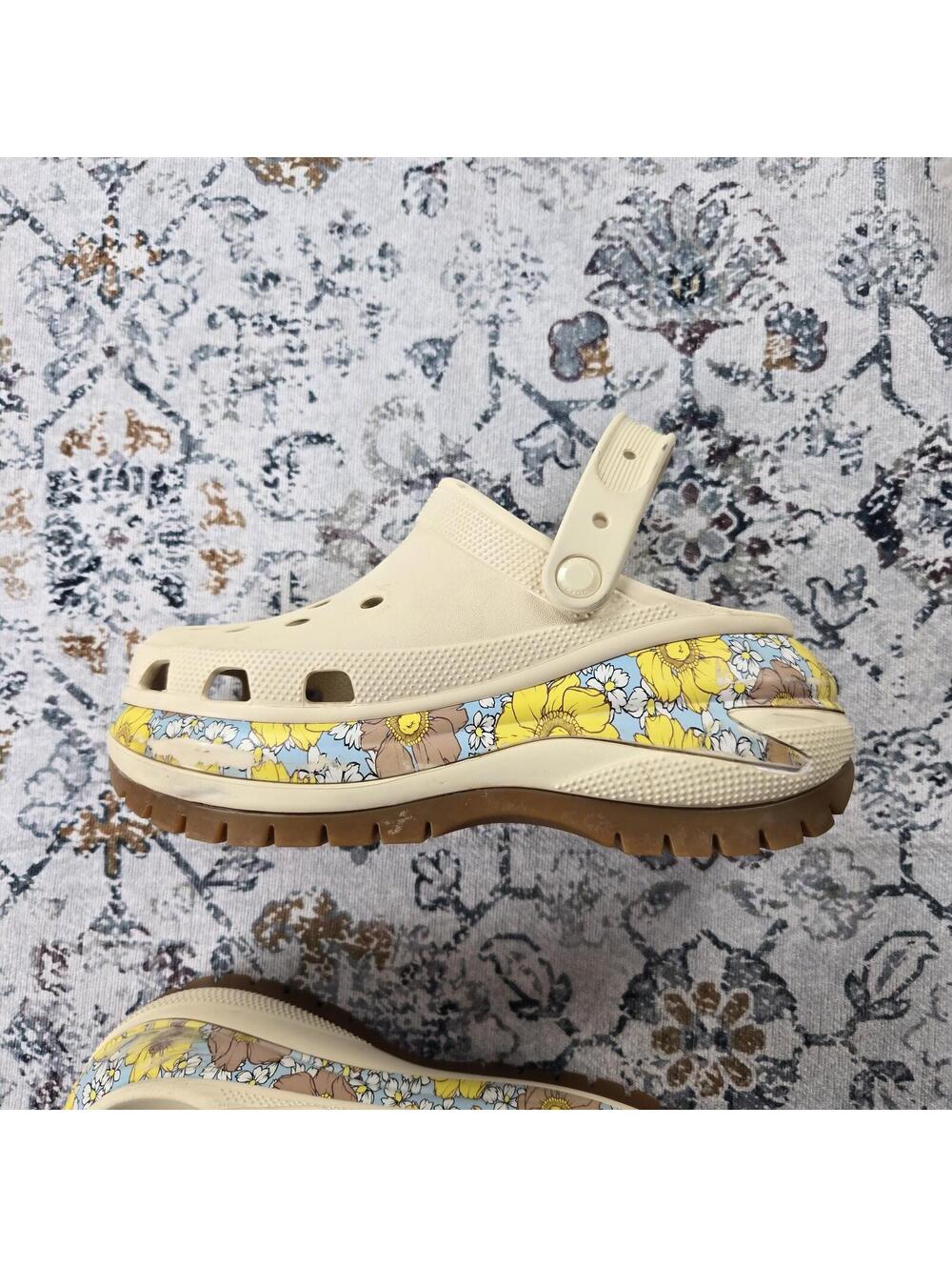 Crocs Mega Crush Clog Vanilla/Multi Retro Floral Colorway Women US 9 - Picture 8 of 15
